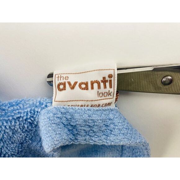 Vintage Springmaid Avanti Towel Set 5 Daisy Polka Dot Bow Blue Green Body Wash C - Picture 9 of 11